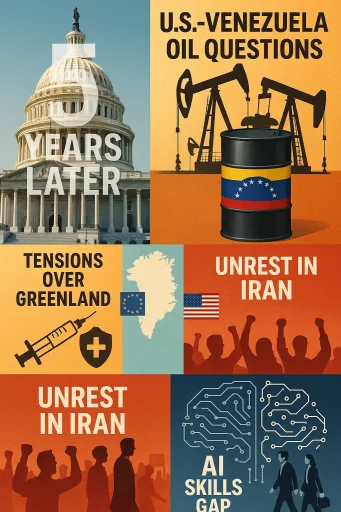 Hawk’s Wednesday Brief: Jan. 6 at five years, Venezuela oil questions, Europe warns on Greenland, flu guidance, and the AI skills gap
