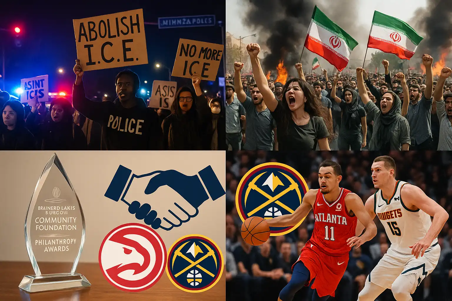 Hawk’s Saturday Brief: Minneapolis ‘unlawful assembly’ amid anti-ICE protests; Iran unrest intensifies; BLACF opens philanthropy awards; Hawks–Nuggets viewing notes