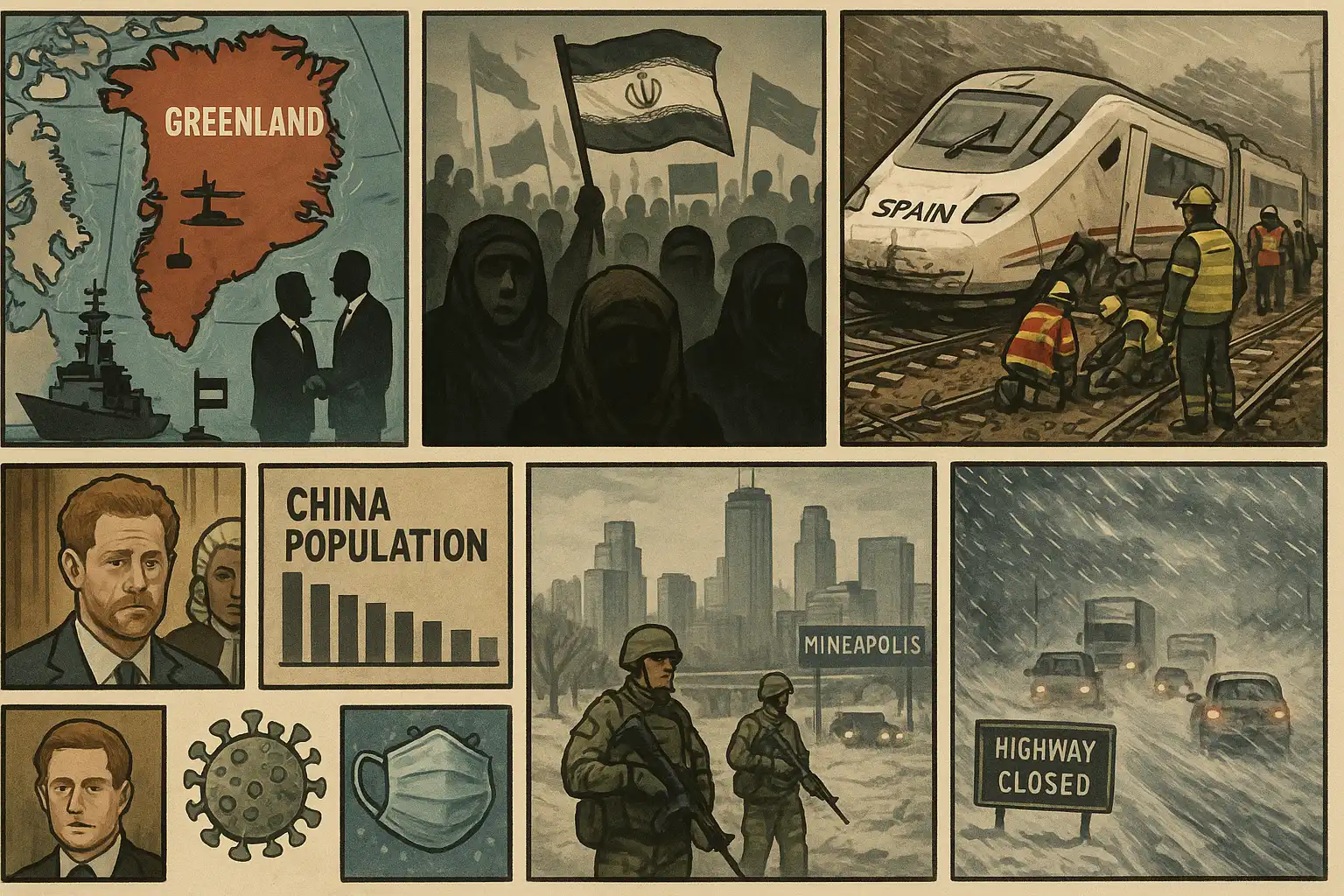 Hawk’s Tuesday Brief: Greenland showdown escalates; Iran death toll soars; Spain rail disaster; Minneapolis on edge; deep freeze grips US