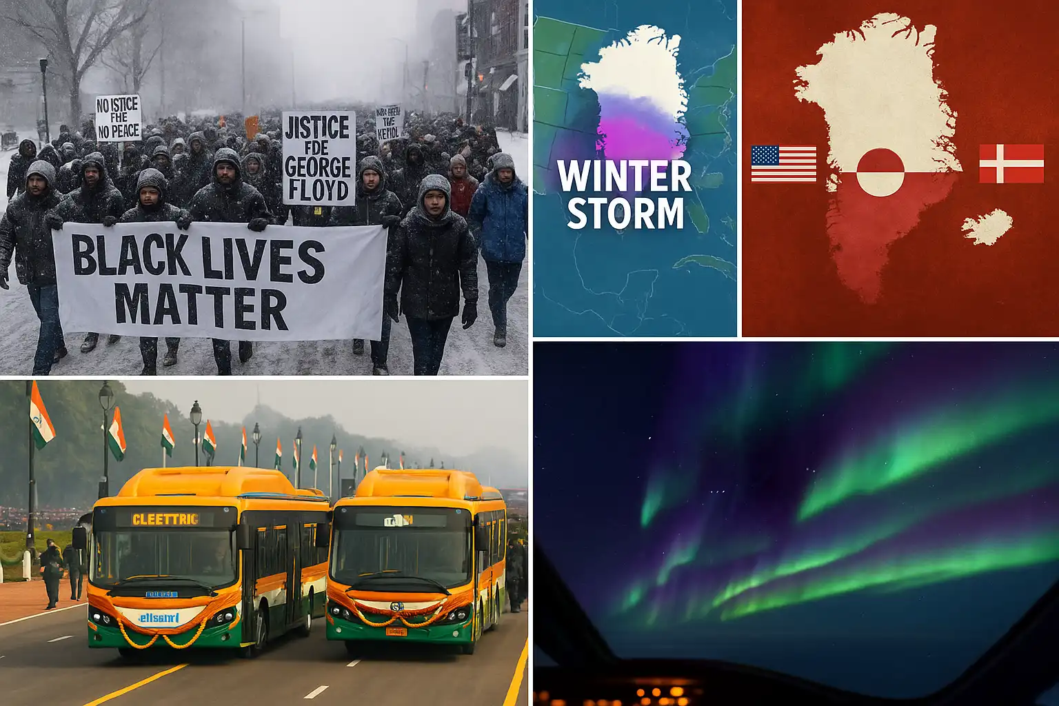 Hawk’s Saturday Brief: Minneapolis outrage after federal shooting; 196 million under storm alerts; Trump teases Greenland move; India marks Republic Day; auroras stun mid‑flight