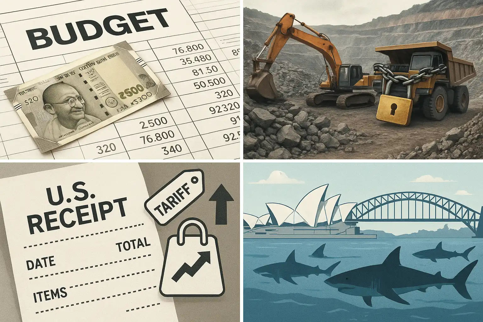 Hawk’s Sunday Brief: Andhra budget under fire; ED freezes mining assets; Americans foot tariff bill; Sydney shark counts questioned