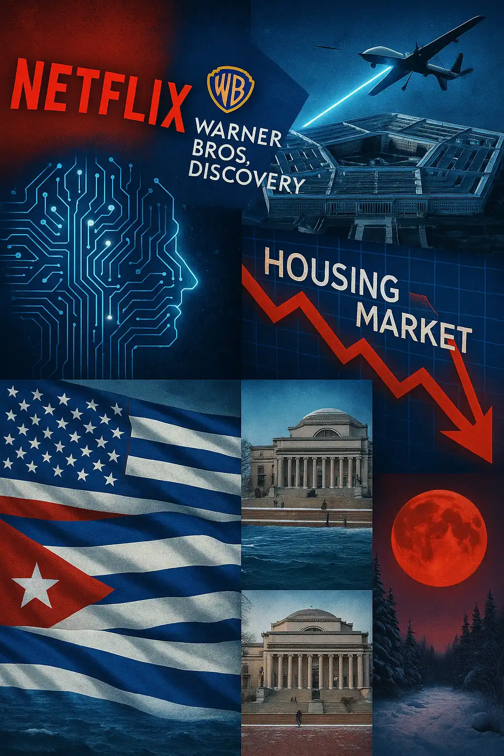 Hawk’s Friday Brief: Netflix drops WBD pursuit; Pentagon’s laser shot and AI squeeze; rates dip; Cuba clash reverberates; Columbia student freed