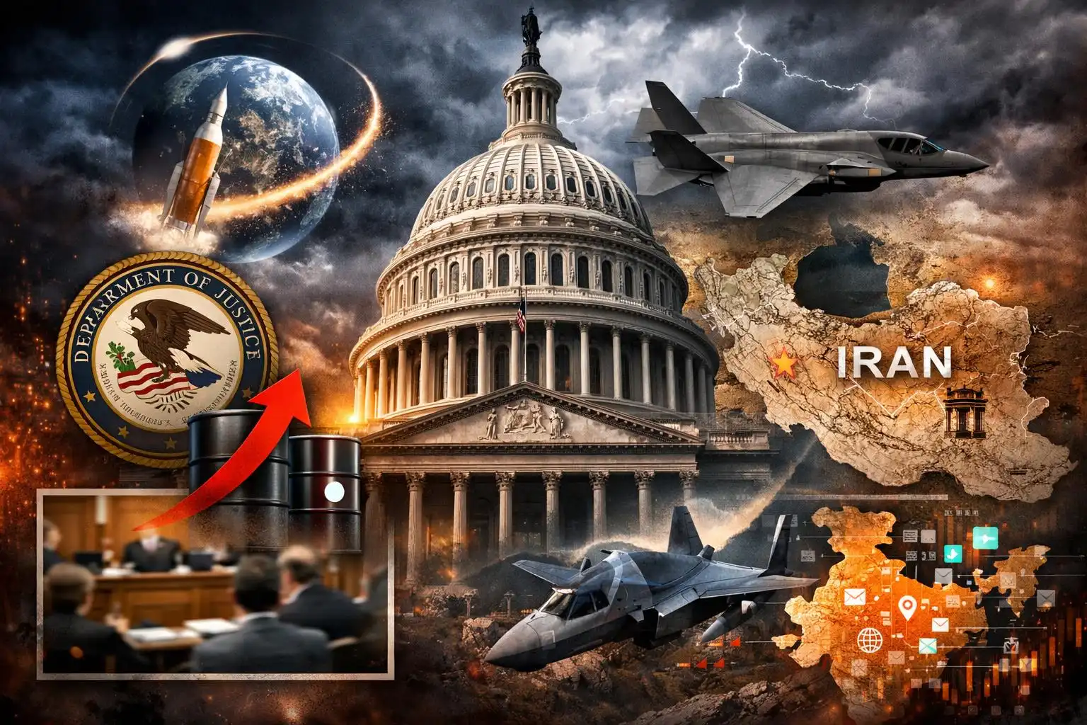 Hawk’s Friday Brief: DOJ shake‑up, Trump’s Iran threats and oil spike, Iran’s F‑35 claim, U.S. jobs beat, and two stark stories from India