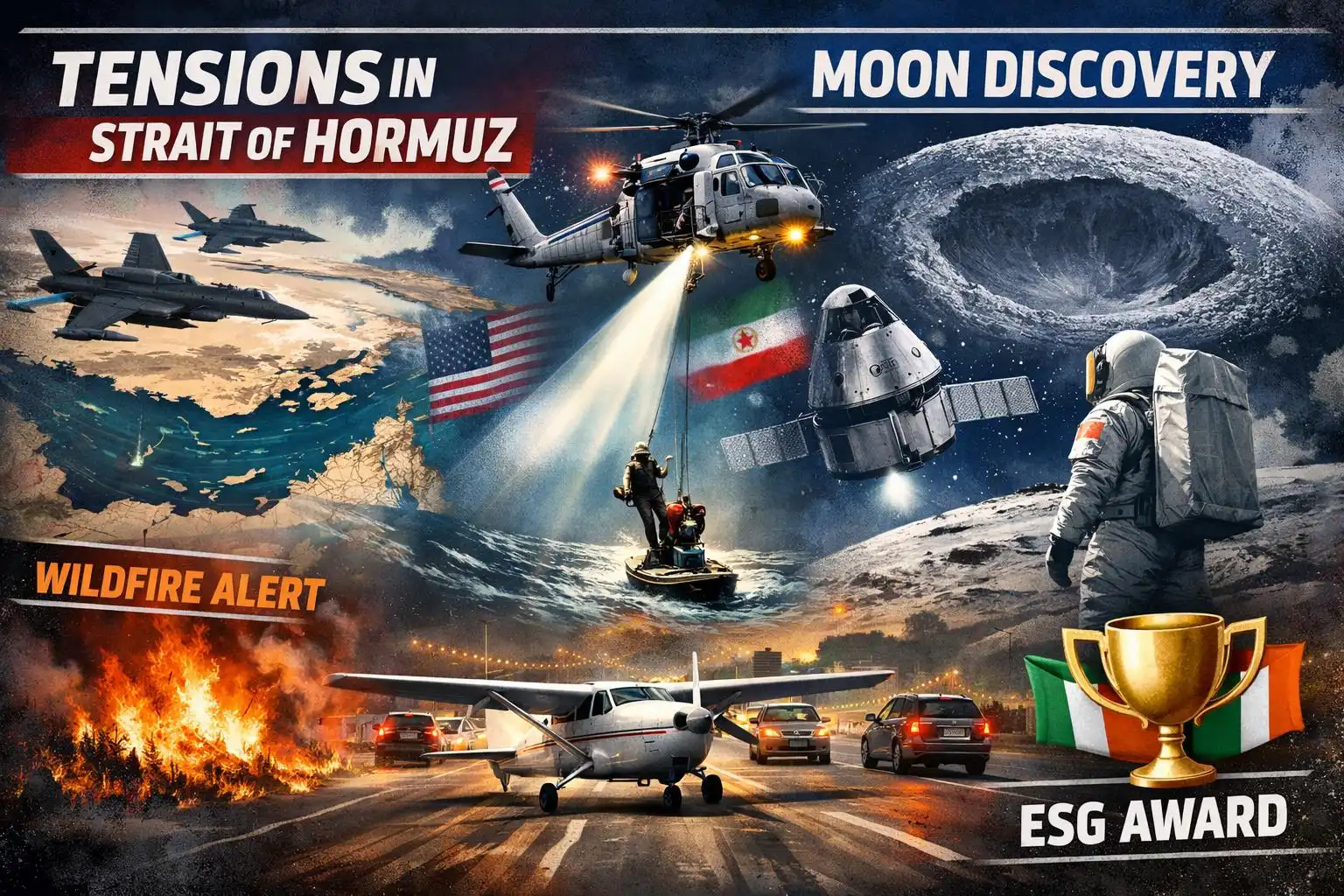 Hawk’s Monday Brief: Trump’s ‘hell’ threat and Iran rescue, ceasefire talk to reopen Hormuz, moon’s new view, and an Irish ESG nod