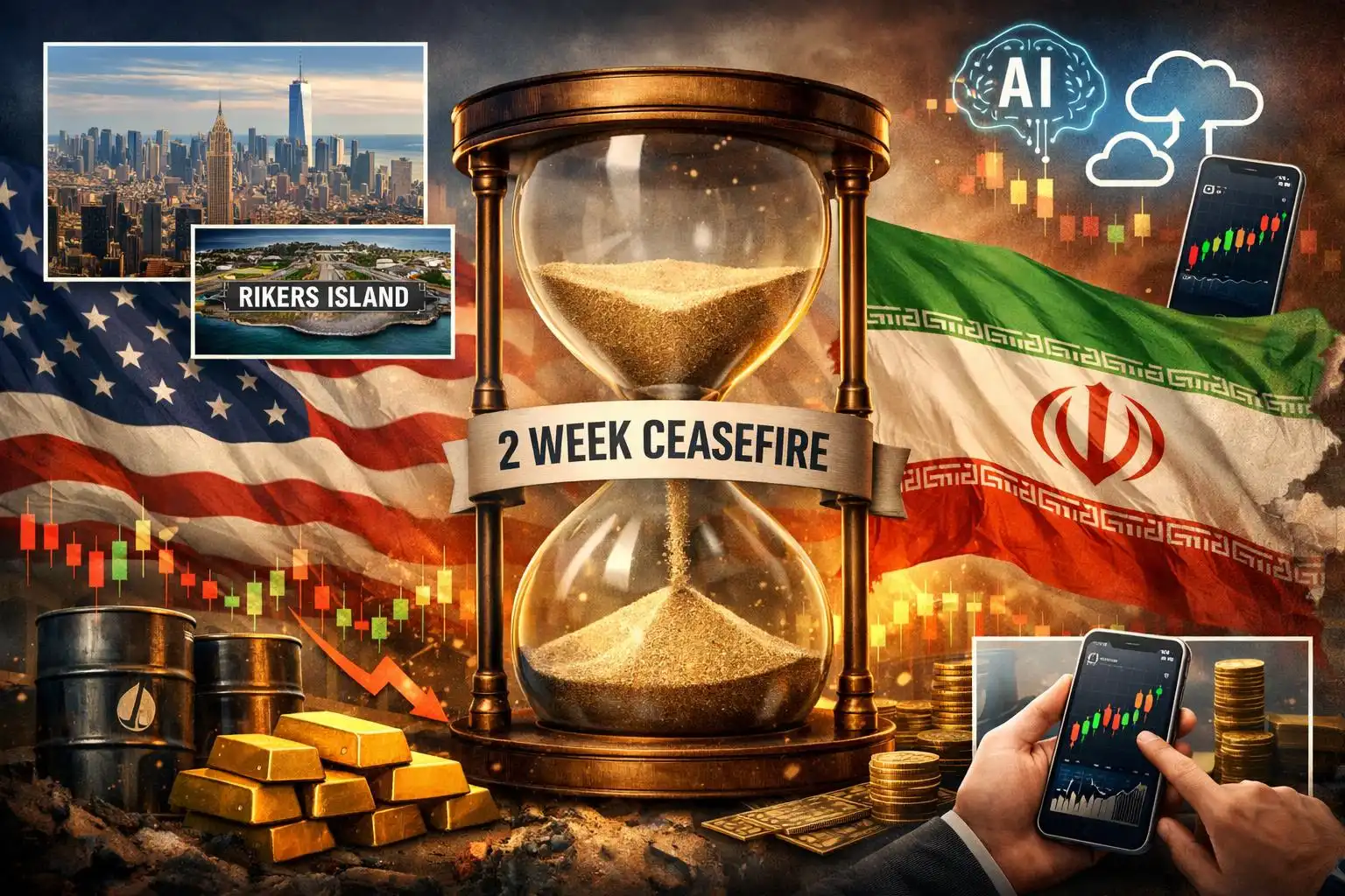 Hawk’s Wednesday Brief: Two-week Iran ceasefire window jolts markets; Pakistan urges pause; AWS and Robinhood chiefs weigh in; NYC adds Rikers treatment units