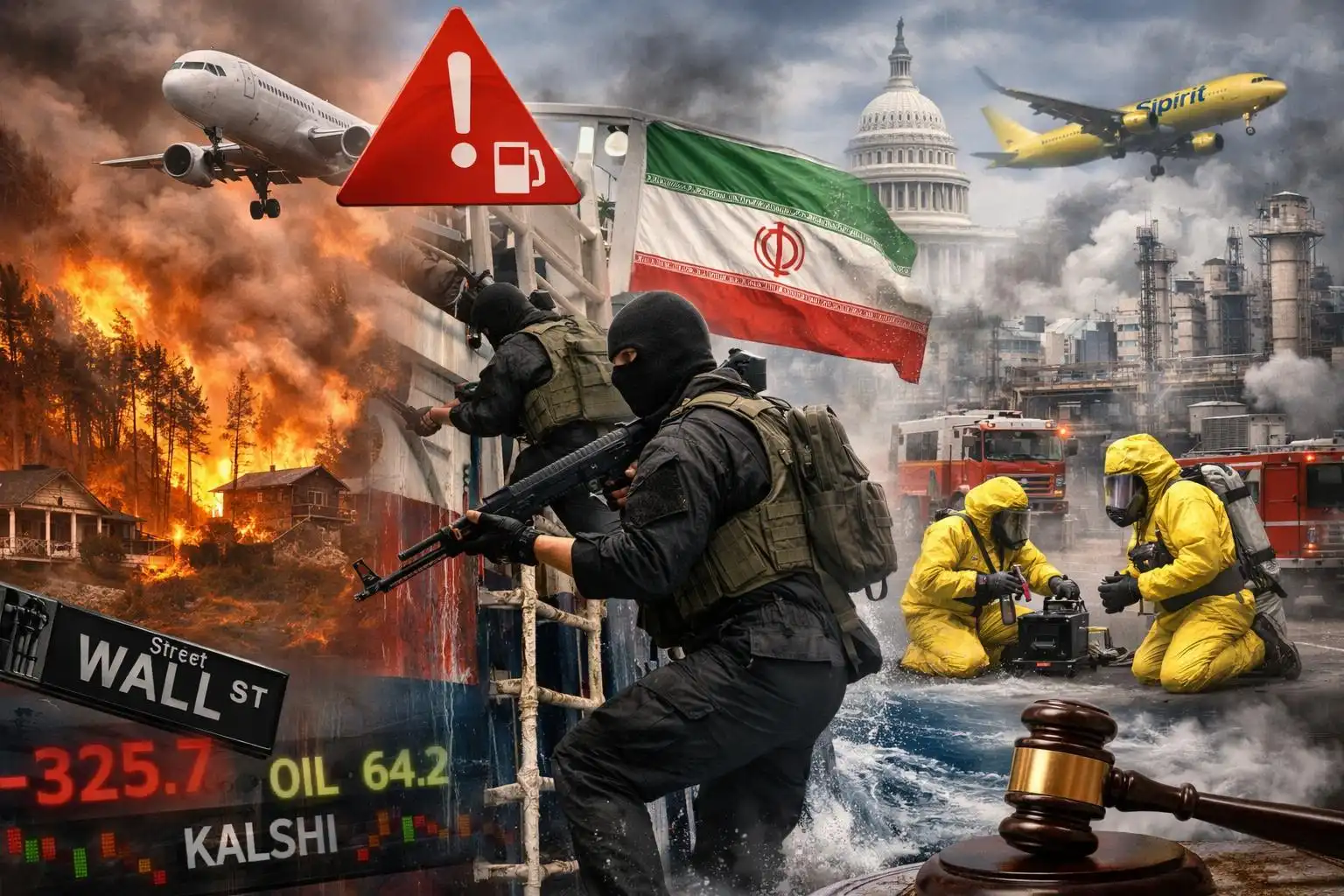 Hawk’s Thursday Brief: Ship seizures test Iran ceasefire; Southeast wildfires rage; WV chemical leak; Kalshi crackdown; Spirit rescue nears