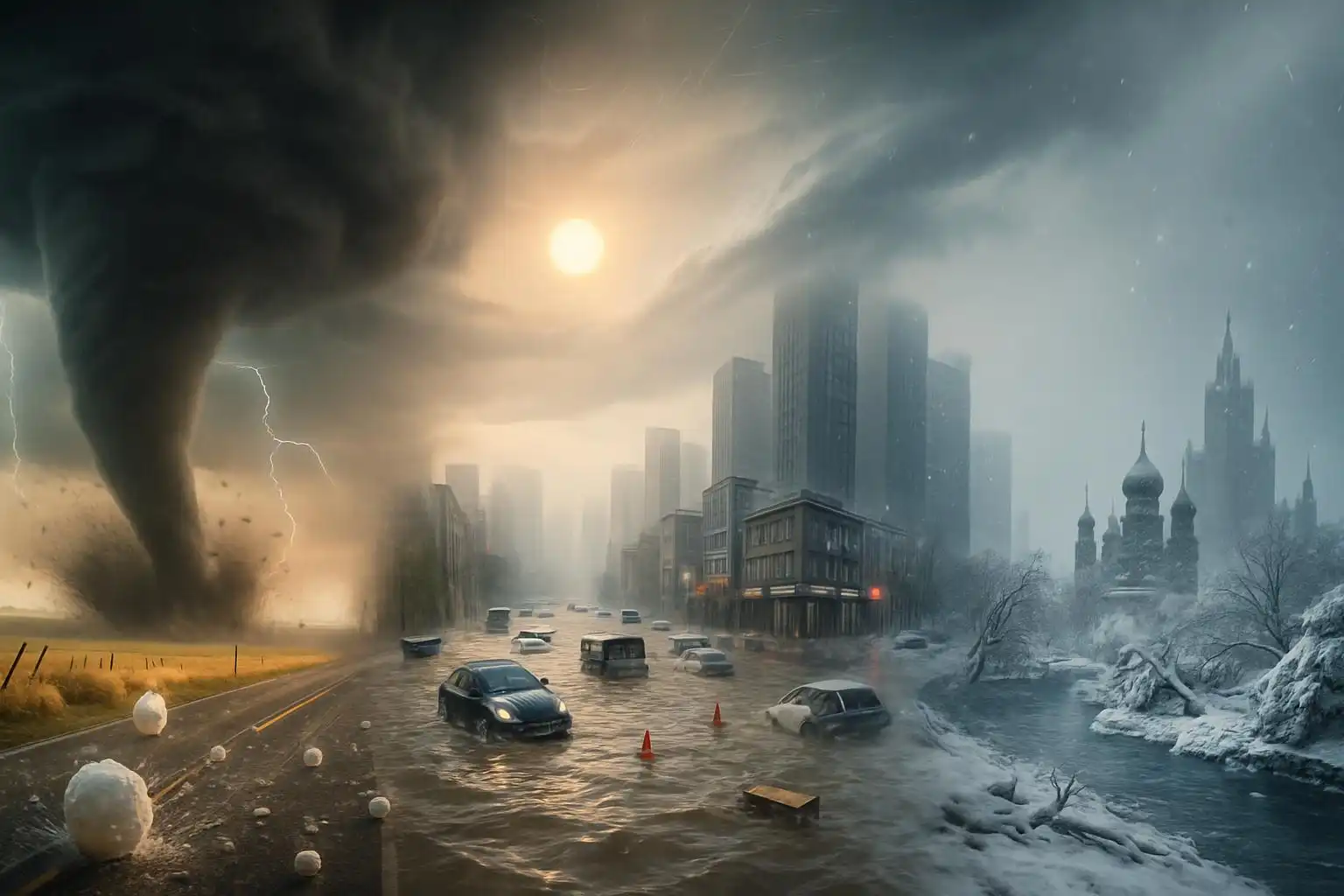 Spring 2026 Extreme Weather: Giant Hail, Midwest Tornadoes, Surging Floods, and Global Climate Signals